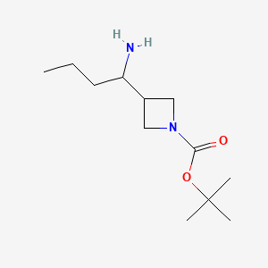 molecular formula C12H24N2O2 B13541446 Tert-butyl 3-(1-aminobutyl)azetidine-1-carboxylate 