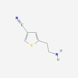 molecular formula C7H8N2S B13541451 5-(2-Aminoethyl)thiophene-3-carbonitrile 