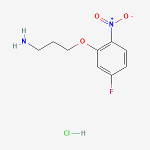 molecular formula C9H12ClFN2O3 B13541462 3-(5-Fluoro-2-nitrophenoxy)propan-1-aminehydrochloride 