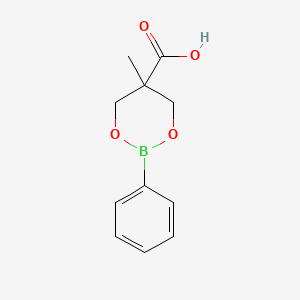 molecular formula C11H13BO4 B1354147 5-methyl-2-phenyl-1,3,2-dioxaborinane-5-carboxylic Acid CAS No. 839720-60-4