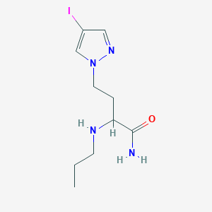 molecular formula C10H17IN4O B13541473 4-(4-Iodo-1h-pyrazol-1-yl)-2-(propylamino)butanamide 