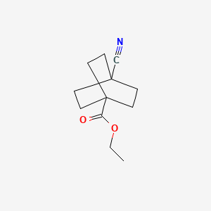 molecular formula C12H17NO2 B13541489 Ethyl 4-cyanobicyclo[2.2.2]octane-1-carboxylate 