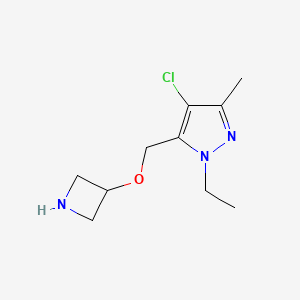 molecular formula C10H16ClN3O B13541557 5-((Azetidin-3-yloxy)methyl)-4-chloro-1-ethyl-3-methyl-1h-pyrazole 