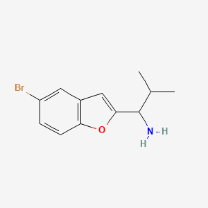 molecular formula C12H14BrNO B13541619 1-(5-Bromobenzofuran-2-yl)-2-methylpropan-1-amine 