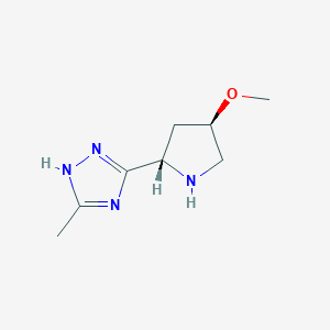 molecular formula C8H14N4O B13541624 5-[(2S,4R)-4-Methoxypyrrolidin-2-yl]-3-methyl-1H-1,2,4-triazole 