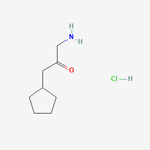 molecular formula C8H16ClNO B13541631 1-Amino-3-cyclopentylpropan-2-onehydrochloride CAS No. 2825012-53-9