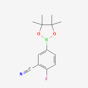molecular formula C13H15BFNO2 B1354164 2-Fluoro-5-(4,4,5,5-tetramethyl-1,3,2-dioxaborolan-2-yl)benzonitrile CAS No. 775351-57-0