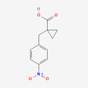 molecular formula C11H11NO4 B13541641 1-(4-Nitrobenzyl)cyclopropane-1-carboxylic acid 