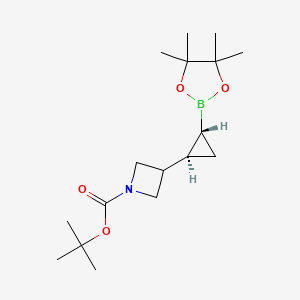 rac-tert-butyl 3-[(1R,2R)-2-(4,4,5,5-tetramethyl-1,3,2-dioxaborolan-2-yl)cyclopropyl]azetidine-1-carboxylate