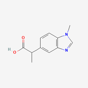 molecular formula C11H12N2O2 B13541686 2-(1-methyl-1H-1,3-benzodiazol-5-yl)propanoic acid 