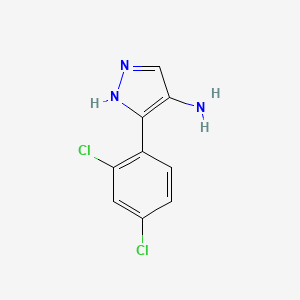 molecular formula C9H7Cl2N3 B1354173 3-(2,4-Dichlorophenyl)-1H-pyrazol-4-amine CAS No. 268547-51-9
