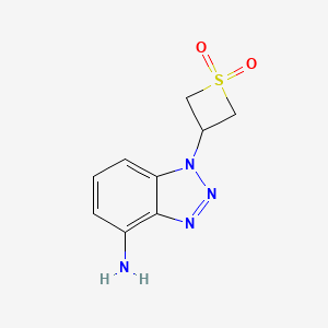 molecular formula C9H10N4O2S B13541791 3-(4-Amino-1H-benzo[d][1,2,3]triazol-1-yl)thietane 1,1-dioxide 