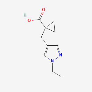 molecular formula C10H14N2O2 B13541825 1-((1-Ethyl-1h-pyrazol-4-yl)methyl)cyclopropane-1-carboxylic acid 