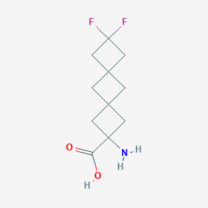 molecular formula C11H15F2NO2 B13541886 2-Amino-8,8-difluorodispiro[3.1.36.14]decane-2-carboxylic acid 