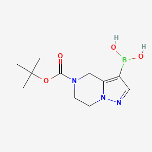 molecular formula C11H18BN3O4 B13541916 {5-[(tert-Butoxy)carbonyl]-4H,5H,6H,7H-pyrazolo[1,5-a]pyrazin-3-yl}boronic acid 