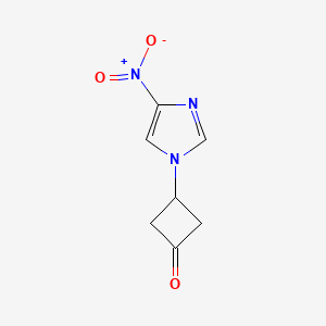 molecular formula C7H7N3O3 B1354193 3-(4-硝基-1H-咪唑-1-基)环丁酮 CAS No. 716316-22-2
