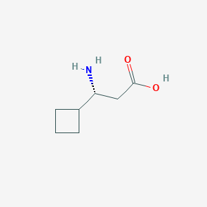 molecular formula C7H13NO2 B13542075 (3R)-3-Amino-3-cyclobutylpropanoic acid 