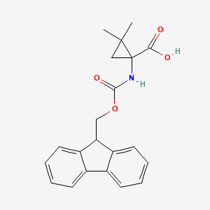 molecular formula C21H21NO4 B13542095 1-({[(9h-Fluoren-9-yl)methoxy]carbonyl}amino)-2,2-dimethylcyclopropane-1-carboxylic acid CAS No. 885951-75-7