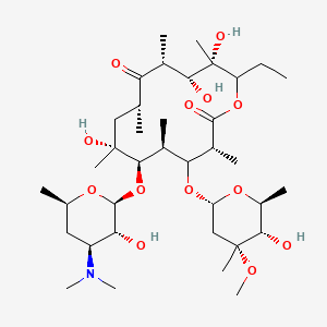 molecular formula C37H67NO13 B13542212 (3R,4S,5S,6R,7R,9R,11R,12R,13S,14R)-6-{[(2S,3R,4S,6R)-4-(dimethylamino)-3-hydroxy-6-methyloxan-2-yl]oxy}-14-ethyl-7,12,13-trihydroxy-4-{[(2R,4R,5S,6S)-5-hydroxy-4-methoxy-4,6-dimethyloxan-2-yl]oxy}-3,5,7,9,11,13-hexamethyl-1-oxacyclotetradecane-2,10-dione 