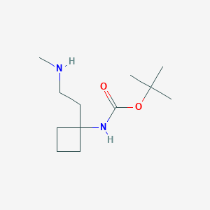 molecular formula C12H24N2O2 B13542242 tert-Butyl (1-(2-(methylamino)ethyl)cyclobutyl)carbamate 