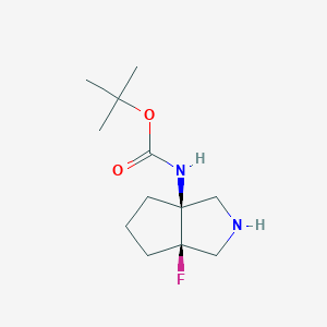 molecular formula C12H21FN2O2 B13542262 tert-Butyl ((3aS,6aR)-6a-fluorohexahydrocyclopenta[c]pyrrol-3a(1H)-yl)carbamate 