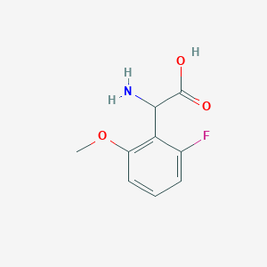 molecular formula C9H10FNO3 B13542299 2-Amino-2-(2-fluoro-6-methoxyphenyl)acetic acid 