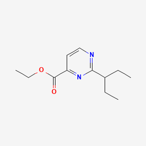 molecular formula C12H18N2O2 B13542330 Ethyl 2-(pentan-3-yl)pyrimidine-4-carboxylate 