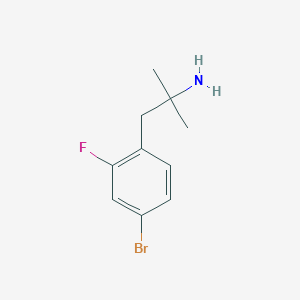 molecular formula C10H13BrFN B13542339 1-(4-Bromo-2-fluorophenyl)-2-methylpropan-2-amine 