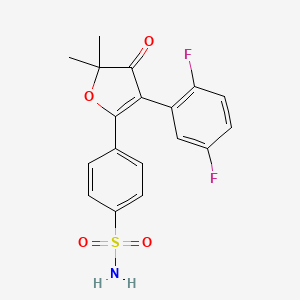 molecular formula C18H15F2NO4S B1354235 4-(3-(2,5-二氟苯基)-5,5-二甲基-4-氧代-4,5-二氢呋喃-2-基)苯磺酰胺 CAS No. 301693-32-3