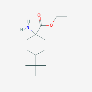 molecular formula C13H25NO2 B13542350 Ethyl 1-amino-4-(tert-butyl)cyclohexane-1-carboxylate 