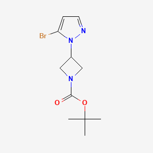 molecular formula C11H16BrN3O2 B13542383 1-(1-Boc-3-azetidinyl)-5-bromopyrazole 