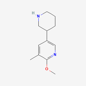 molecular formula C12H18N2O B13542427 2-Methoxy-3-methyl-5-(3-piperidinyl)pyridine 