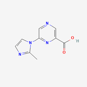 molecular formula C9H8N4O2 B13542557 6-(2-methyl-1H-imidazol-1-yl)pyrazine-2-carboxylic acid 