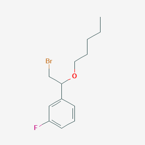 molecular formula C13H18BrFO B13542575 1-(2-Bromo-1-(pentyloxy)ethyl)-3-fluorobenzene 