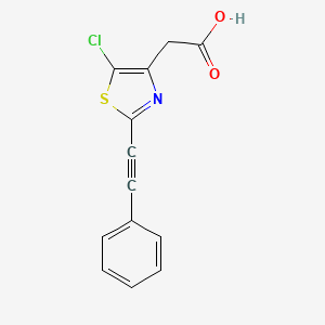 2-[5-Chloro-2-(2-phenylethynyl)-1,3-thiazol-4-yl]aceticacid