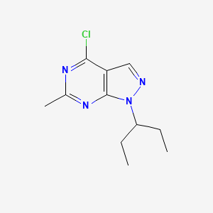 molecular formula C11H15ClN4 B13542598 4-Chloro-6-methyl-1-(pentan-3-yl)-1h-pyrazolo[3,4-d]pyrimidine 