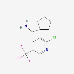 {1-[2-Chloro-5-(trifluoromethyl)pyridin-3-yl]cyclopentyl}methanamine