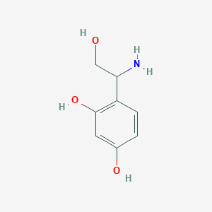 molecular formula C8H11NO3 B13542614 4-(1-Amino-2-hydroxyethyl)benzene-1,3-diol 