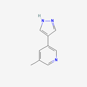 molecular formula C9H9N3 B13542636 3-methyl-5-(1H-pyrazol-4-yl)pyridine 