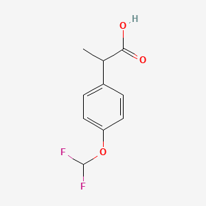 molecular formula C10H10F2O3 B13542661 2-(4-(Difluoromethoxy)phenyl)propanoic acid 