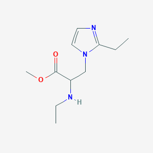 molecular formula C11H19N3O2 B13542666 Methyl 3-(2-ethyl-1h-imidazol-1-yl)-2-(ethylamino)propanoate 