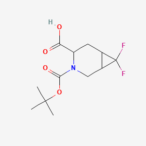 molecular formula C12H17F2NO4 B13542676 3-Tert-butoxycarbonyl-7,7-difluoro-3-azabicyclo[4.1.0]heptane-4-carboxylic acid 