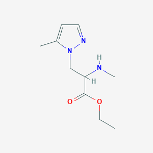 molecular formula C10H17N3O2 B13542708 Ethyl 3-(5-methyl-1h-pyrazol-1-yl)-2-(methylamino)propanoate 