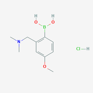 molecular formula C10H17BClNO3 B13542780 {2-[(Dimethylamino)methyl]-4-methoxyphenyl}boronic acid hydrochloride 