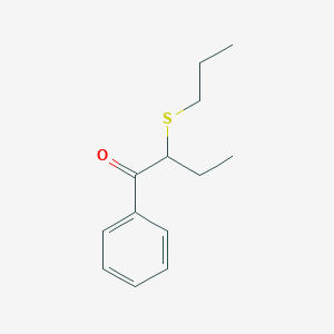 molecular formula C13H18OS B13542787 1-Phenyl-2-(propylthio)butan-1-one 