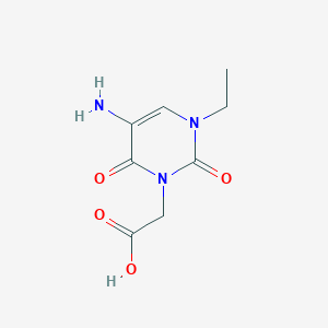 molecular formula C8H11N3O4 B13542790 2-(5-Amino-3-ethyl-2,6-dioxo-3,6-dihydropyrimidin-1(2h)-yl)acetic acid 