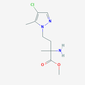 Methyl 2-amino-4-(4-chloro-5-methyl-1h-pyrazol-1-yl)-2-methylbutanoate