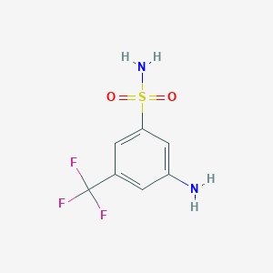 molecular formula C7H7F3N2O2S B13542865 3-Amino-5-(trifluoromethyl)benzenesulfonamide CAS No. 49674-29-5