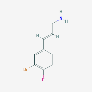 molecular formula C9H9BrFN B13542920 3-(3-Bromo-4-fluorophenyl)prop-2-en-1-amine 