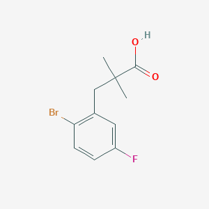 molecular formula C11H12BrFO2 B13542925 3-(2-Bromo-5-fluorophenyl)-2,2-dimethylpropanoic acid 